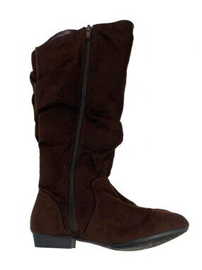 Lower East Side Brown Slouch Faux Suede Riding Boots Size 5.5